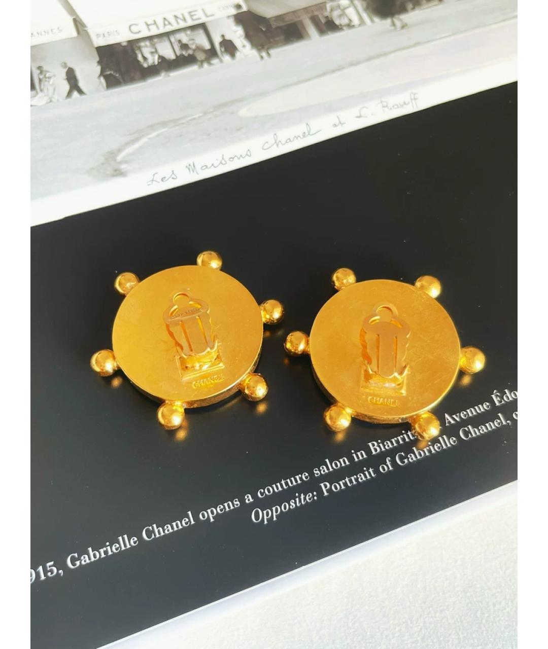 CHANEL Черные металлические клипсы, фото 2