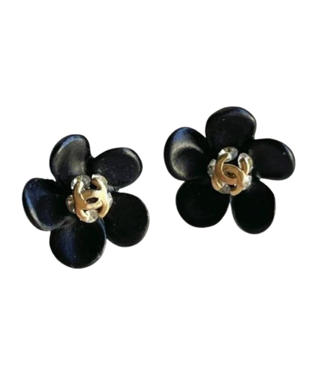 CHANEL Черные металлические серьги, фото 1