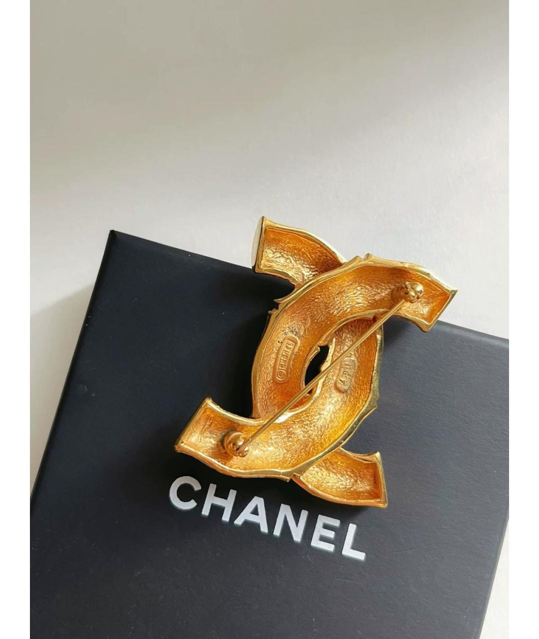 CHANEL Золотая металлическая булавка / брошь, фото 2