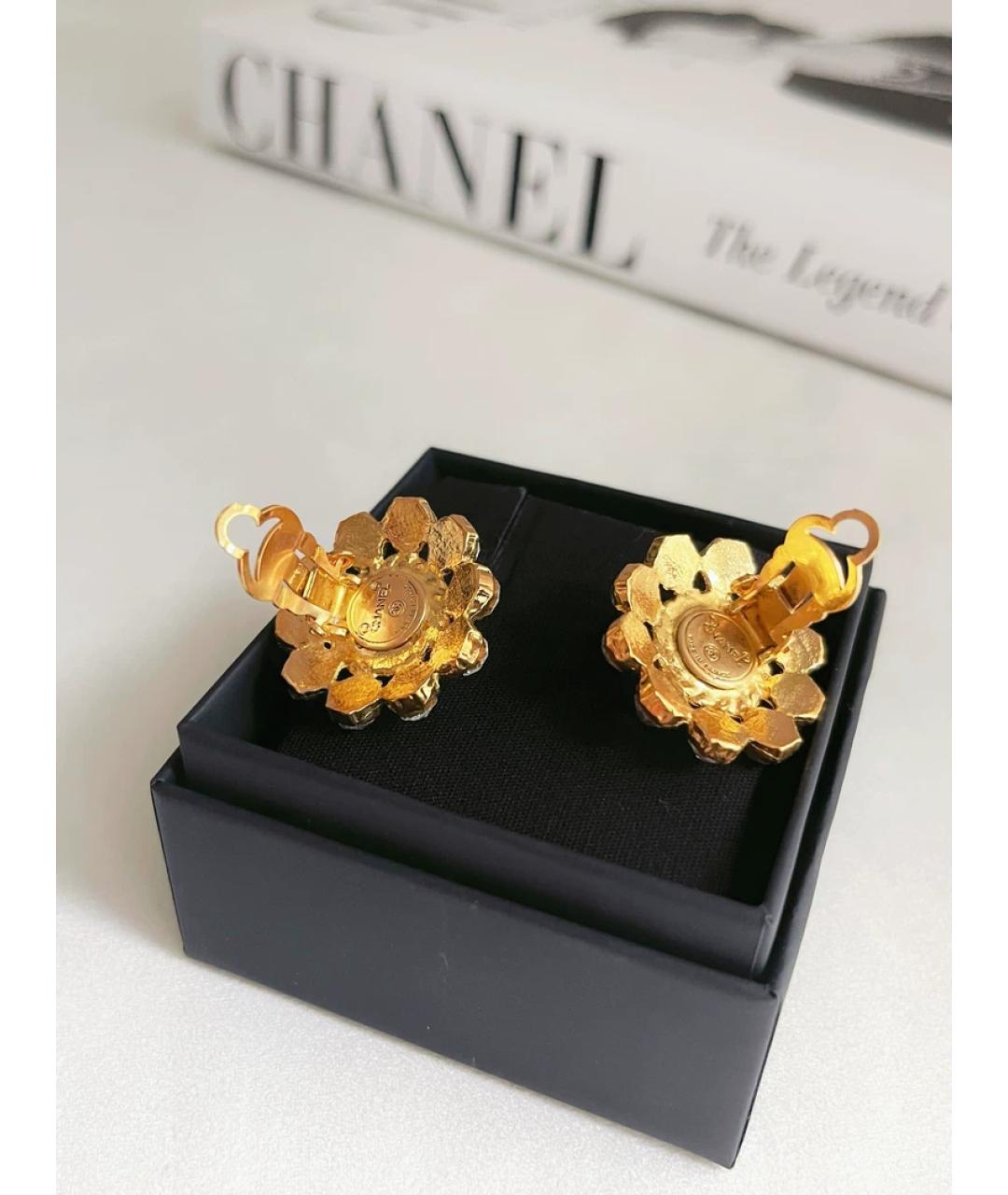 CHANEL Золотые металлические клипсы, фото 2