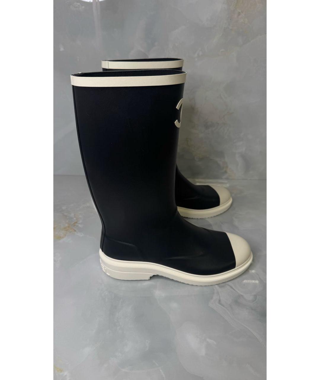 CHANEL Черные резиновые сапоги, фото 9
