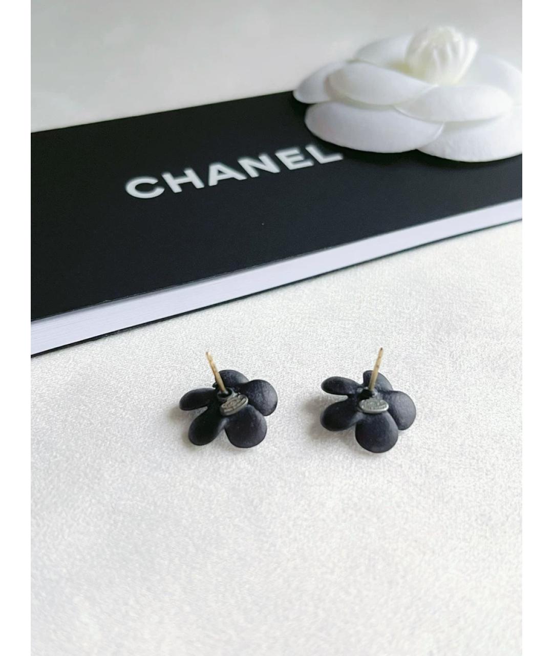 CHANEL Черные серьги, фото 2