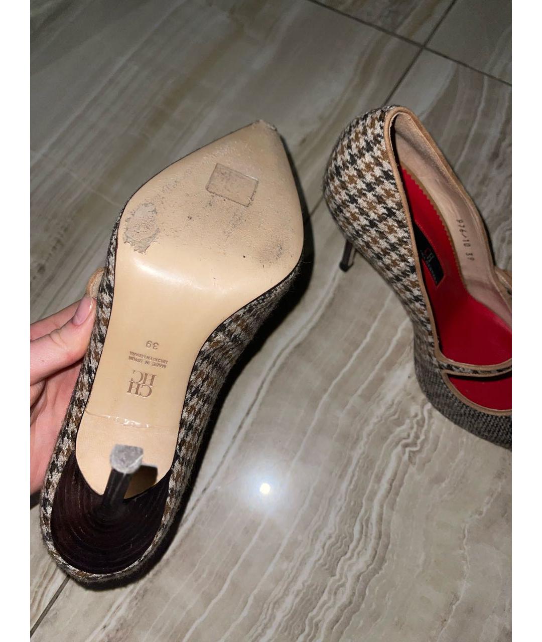 CAROLINA HERRERA Бежевые текстильные туфли, фото 3