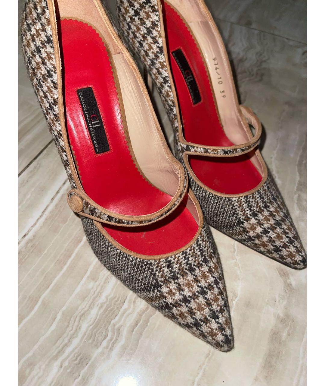 CAROLINA HERRERA Бежевые текстильные туфли, фото 4