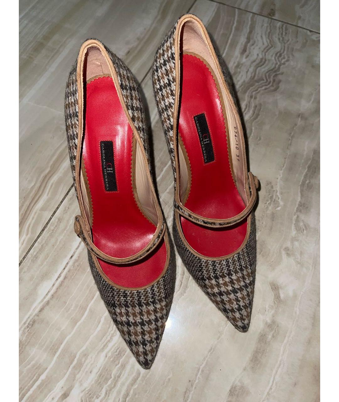 CAROLINA HERRERA Бежевые текстильные туфли, фото 2