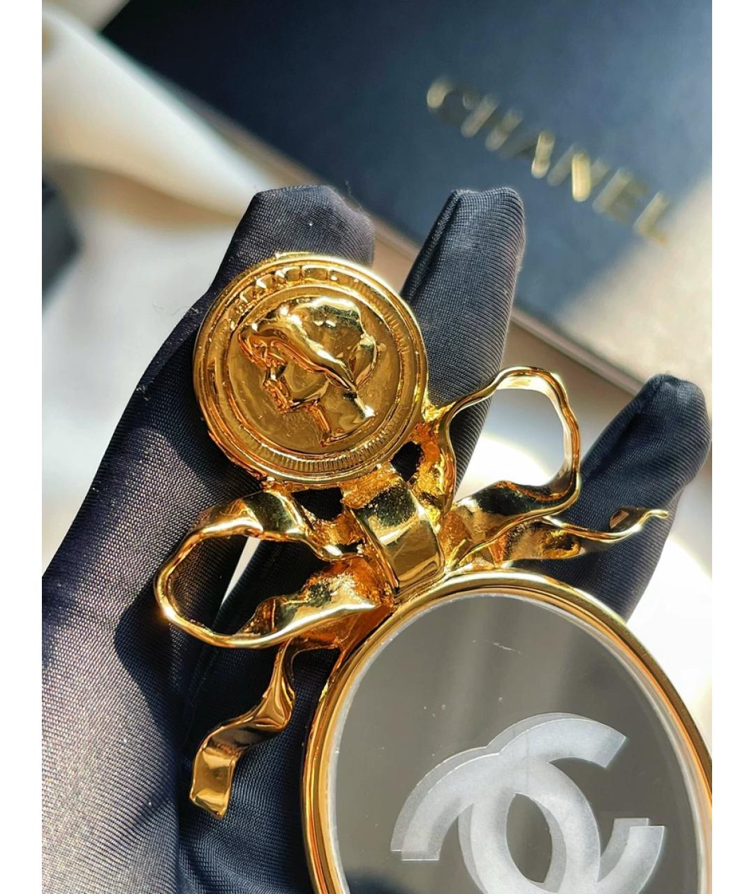 CHANEL Золотая металлическая булавка / брошь, фото 4