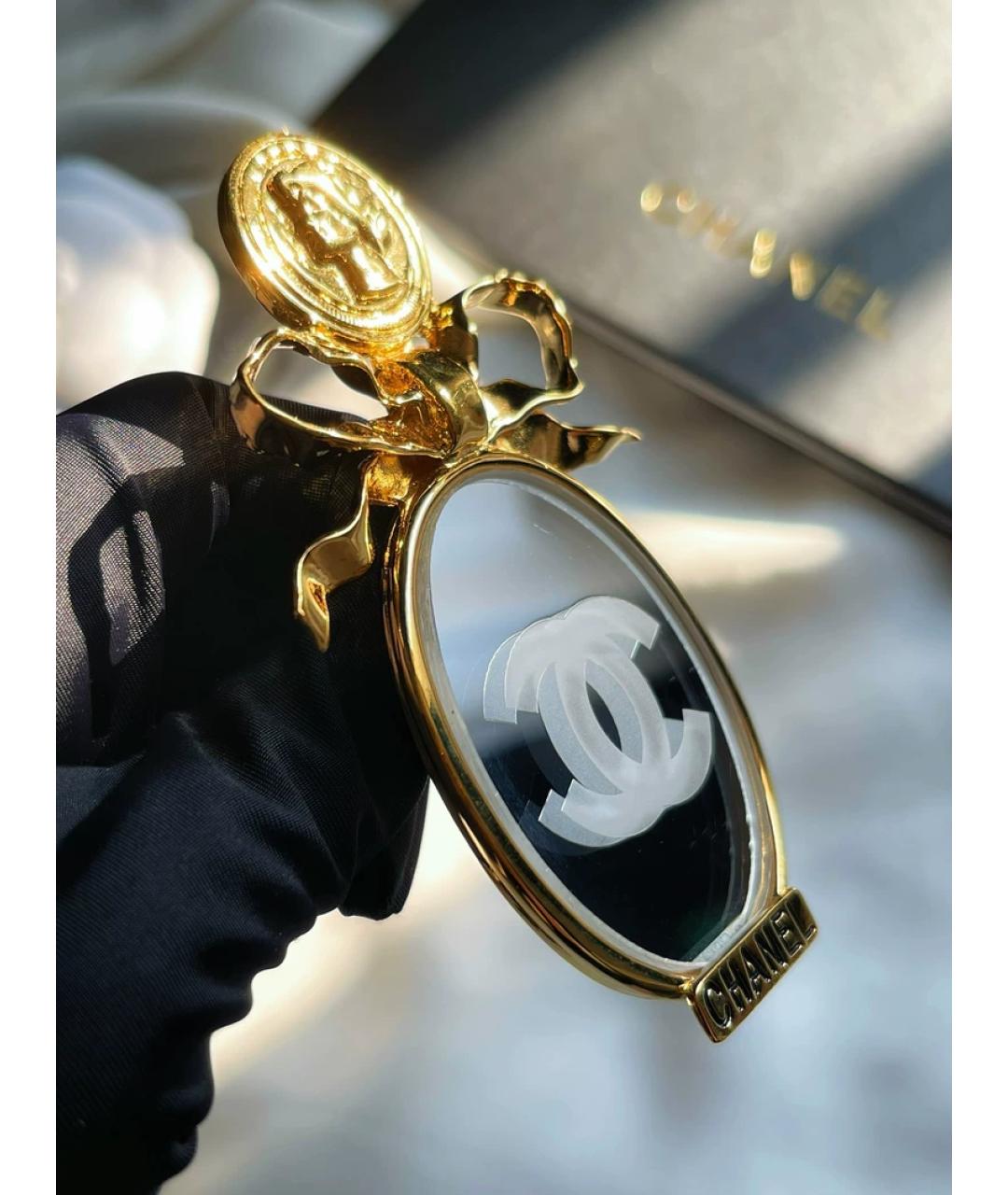 CHANEL Золотая металлическая булавка / брошь, фото 3