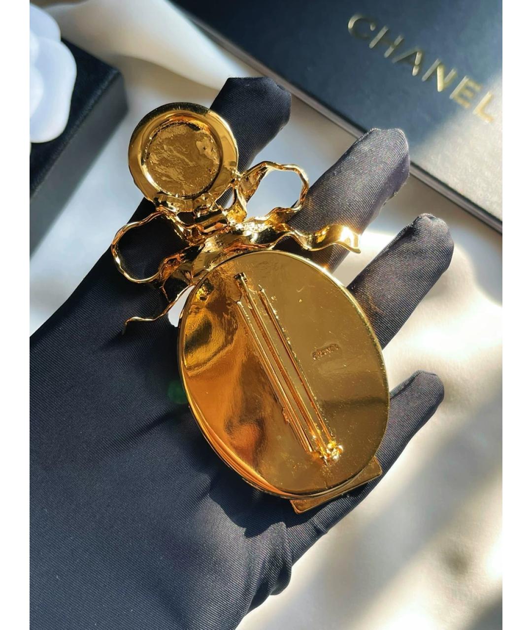 CHANEL Золотая металлическая булавка / брошь, фото 2