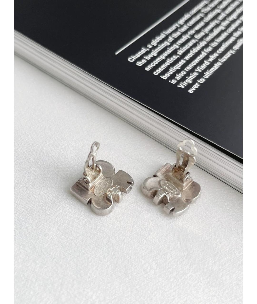 CHANEL Бежевые металлические клипсы, фото 3