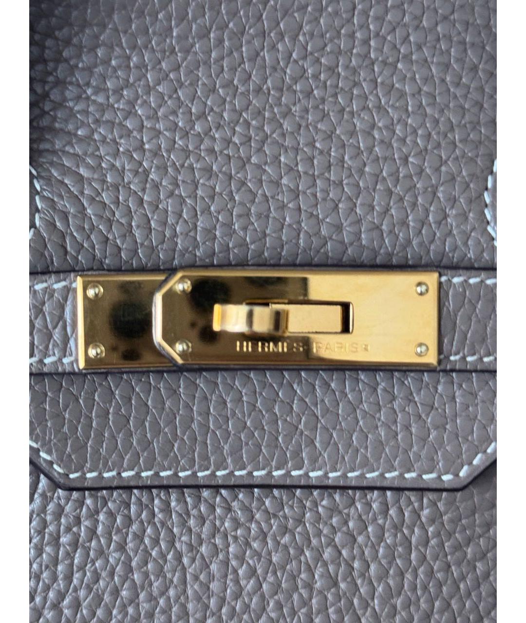 HERMES Бежевая кожаная сумка с короткими ручками, фото 6