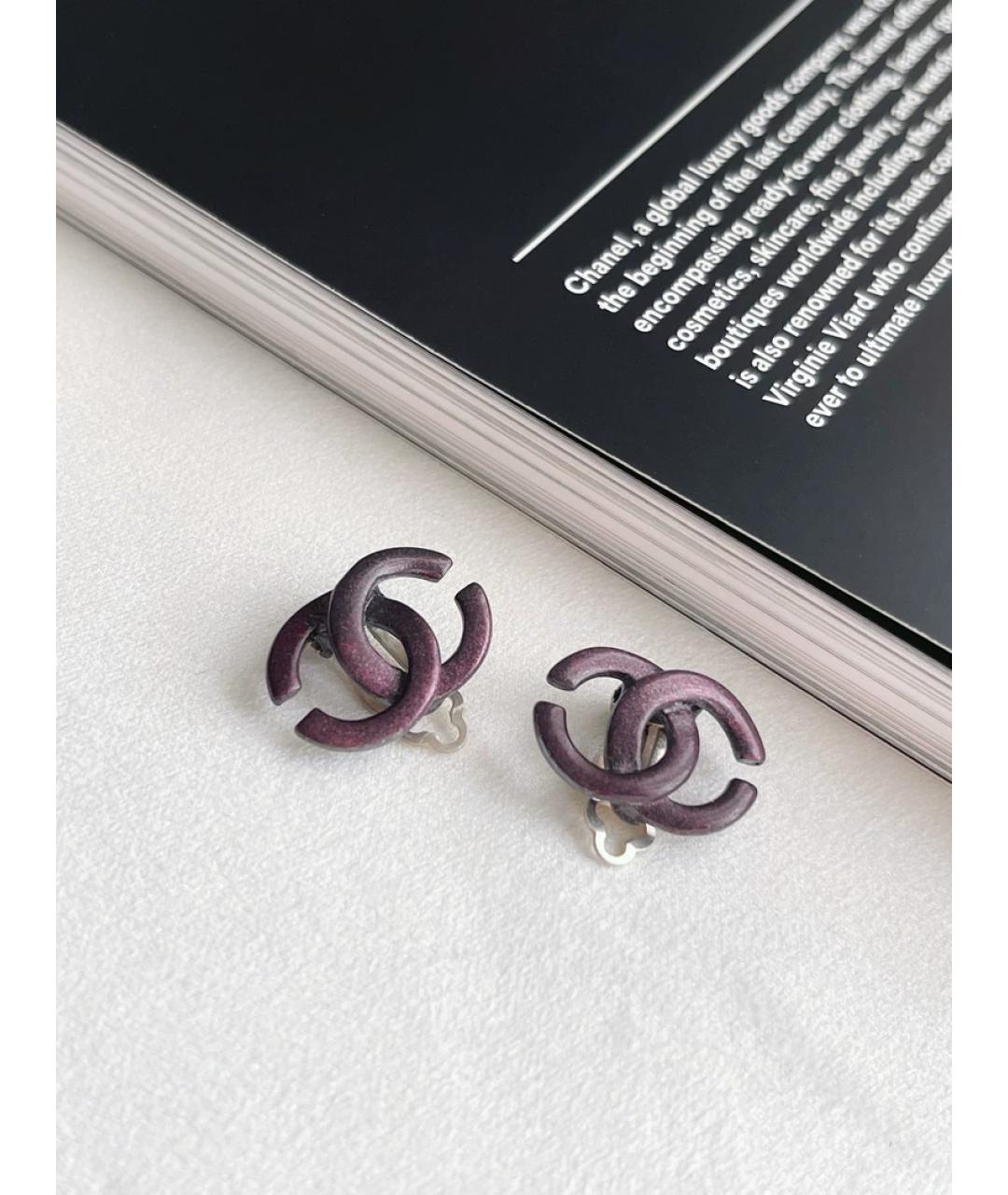 CHANEL Фиолетовые клипсы, фото 3