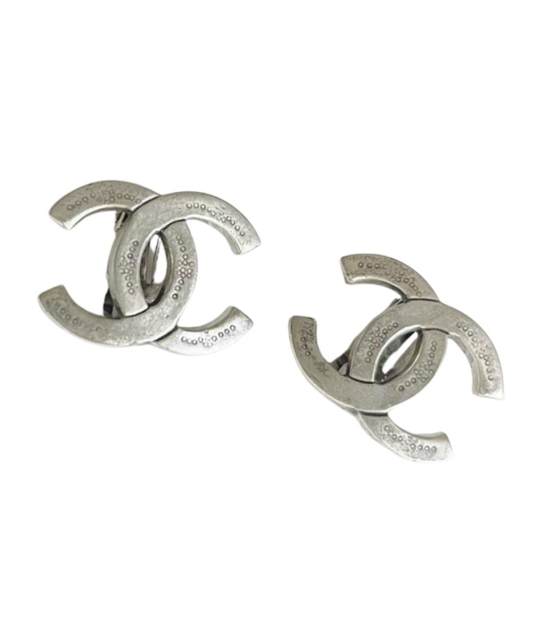 CHANEL Серебряные металлические клипсы, фото 1