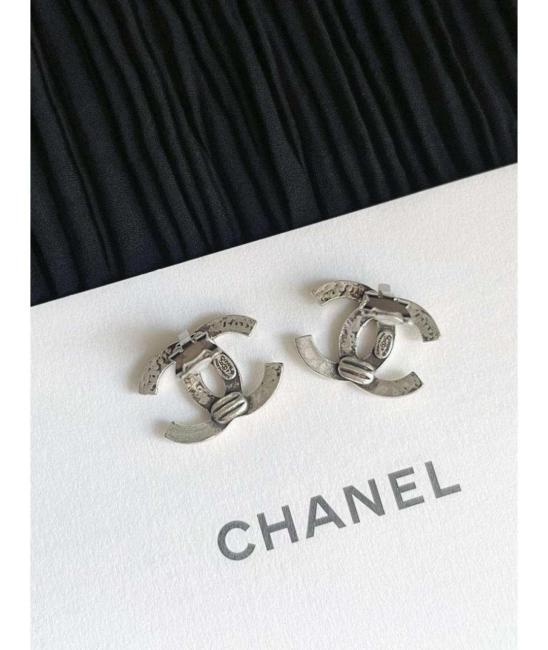 CHANEL Серебряные металлические клипсы, фото 2