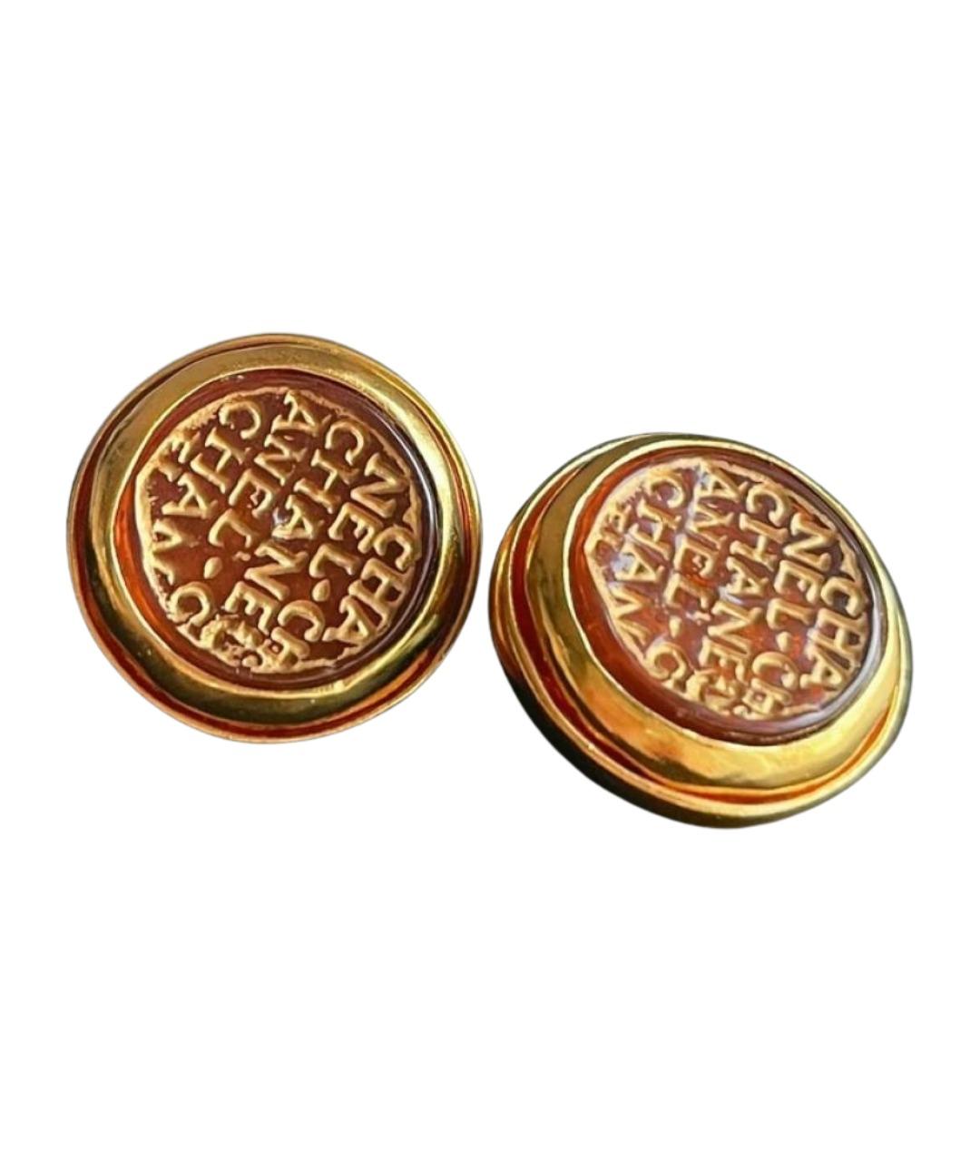 CHANEL Золотые металлические клипсы, фото 1