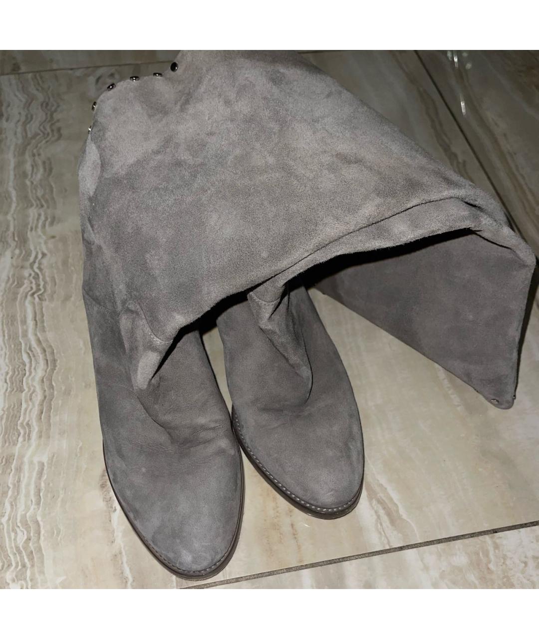 JIMMY CHOO Серые замшевые сапоги, фото 3