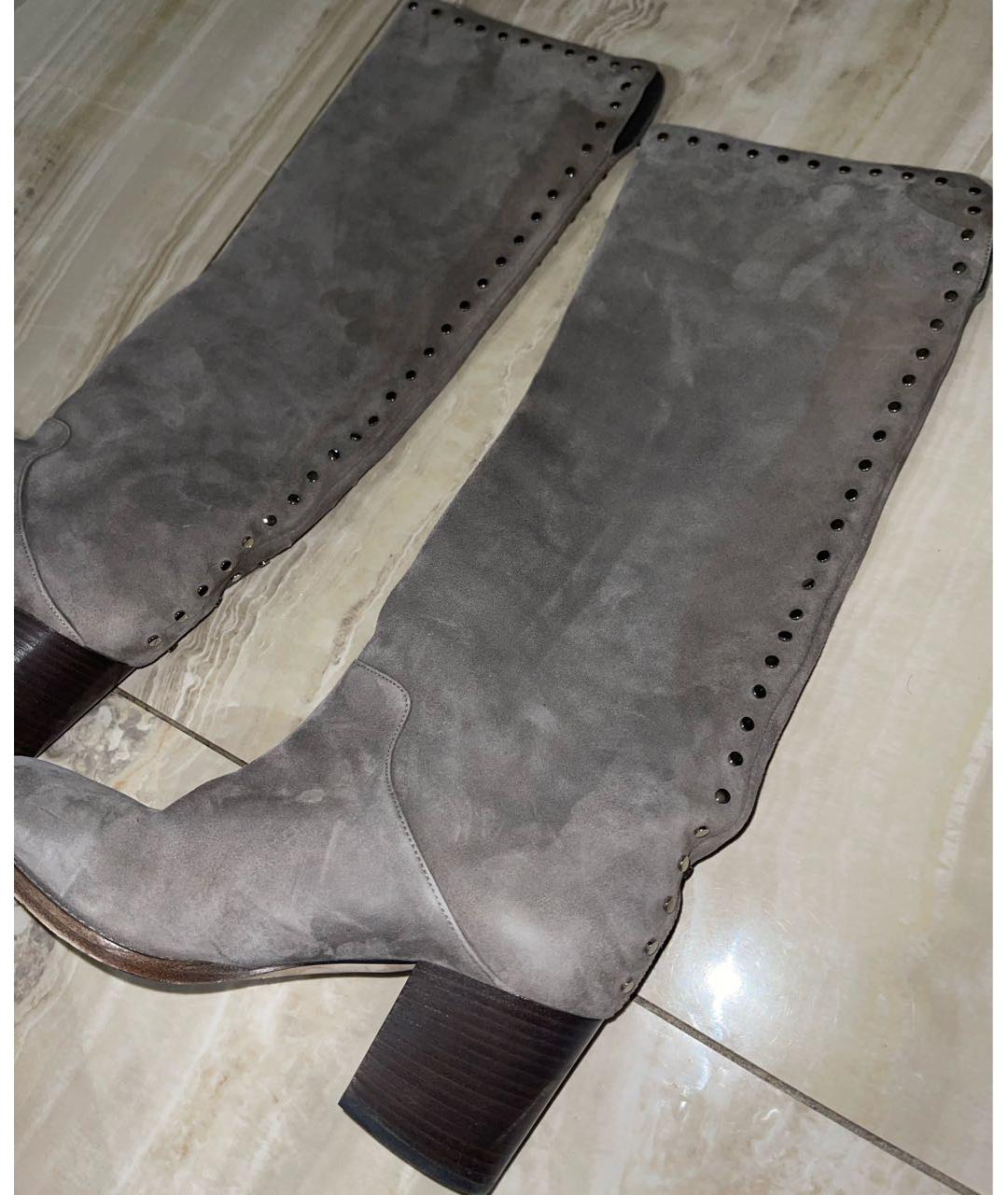 JIMMY CHOO Серые замшевые сапоги, фото 2