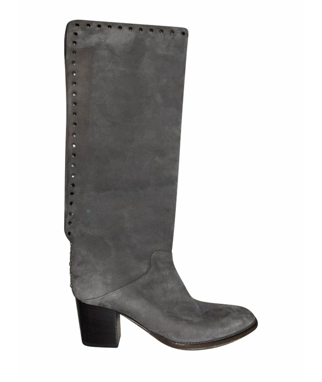 JIMMY CHOO Серые замшевые сапоги, фото 1