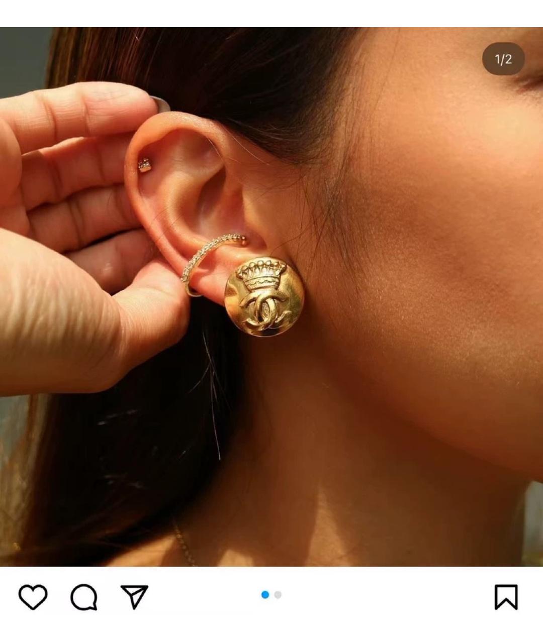 CHANEL Золотые металлические клипсы, фото 4