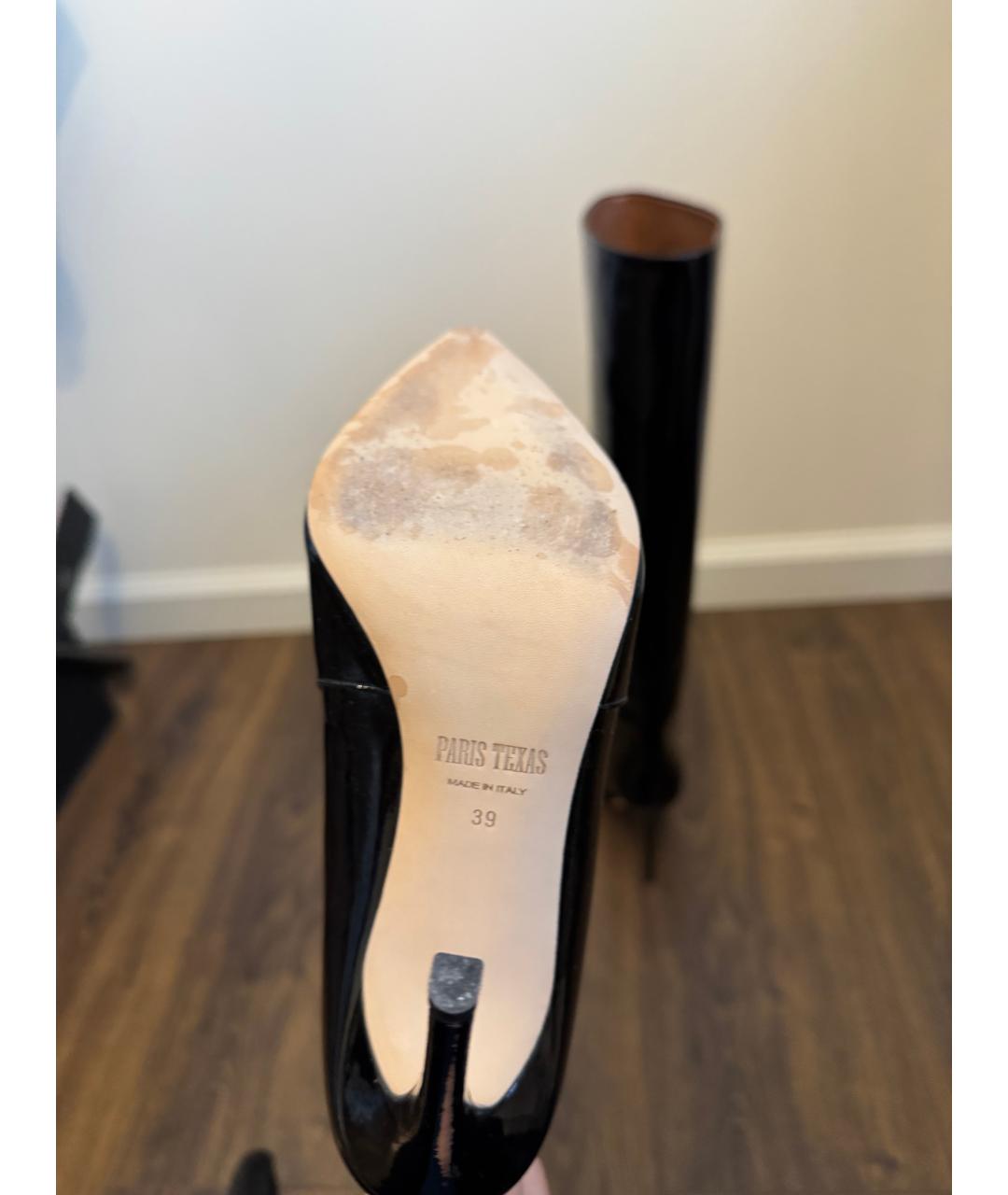 PARIS TEXAS Черные кожаные сапоги, фото 5