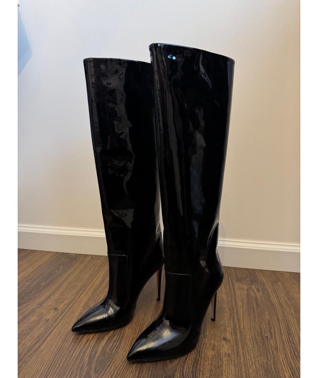 PARIS TEXAS Черные кожаные сапоги, фото 2