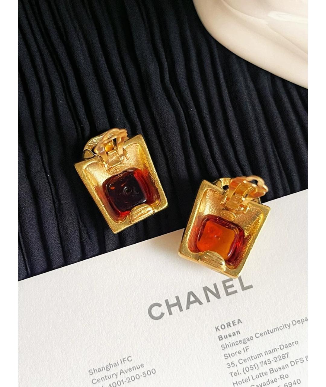 CHANEL Золотые металлические клипсы, фото 3