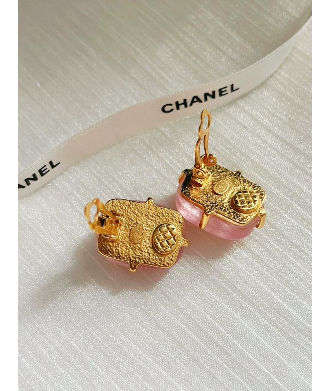 CHANEL Коралловые стеклянные клипсы, фото 5