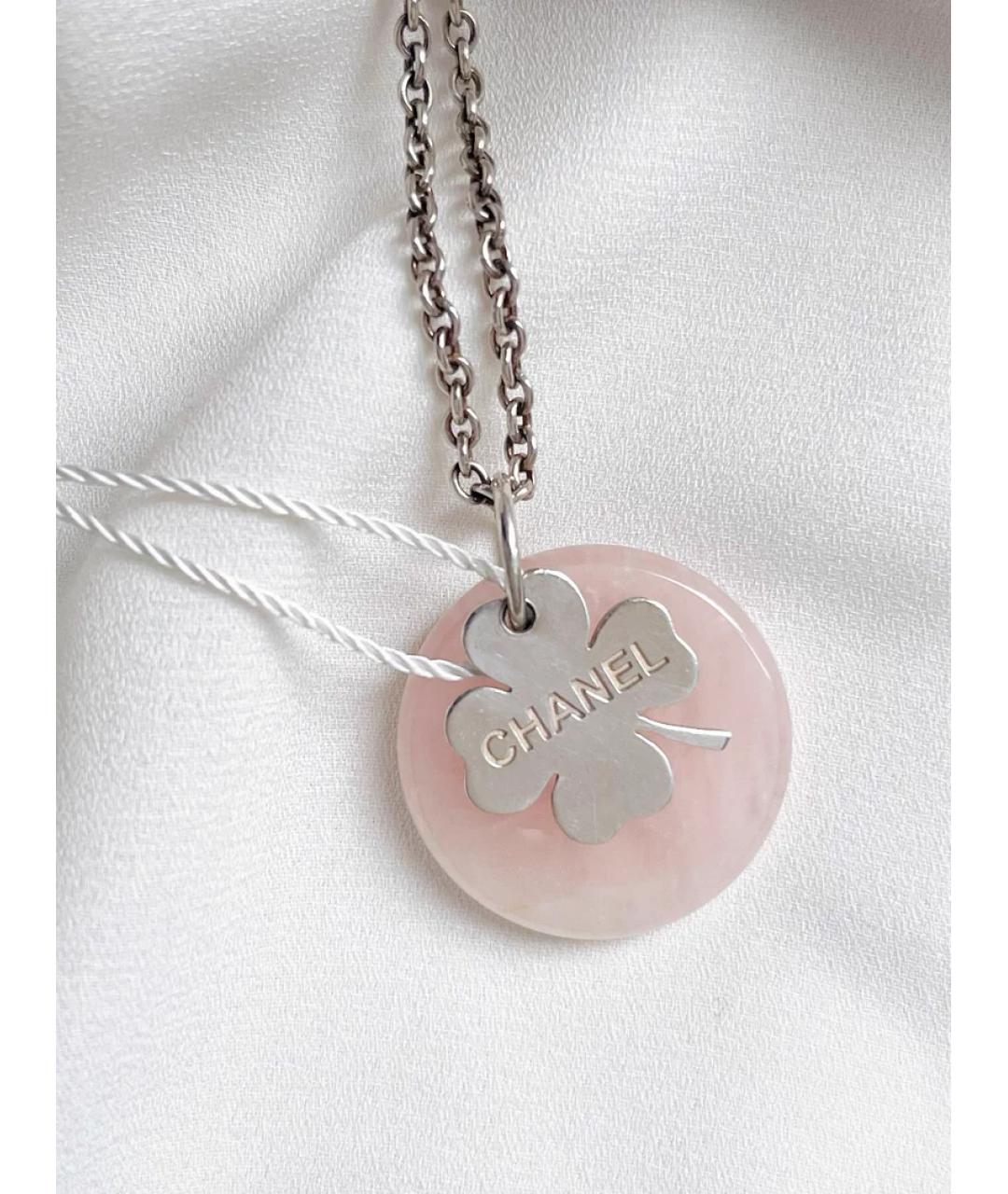 CHANEL Розовый серебряный кулон, фото 2