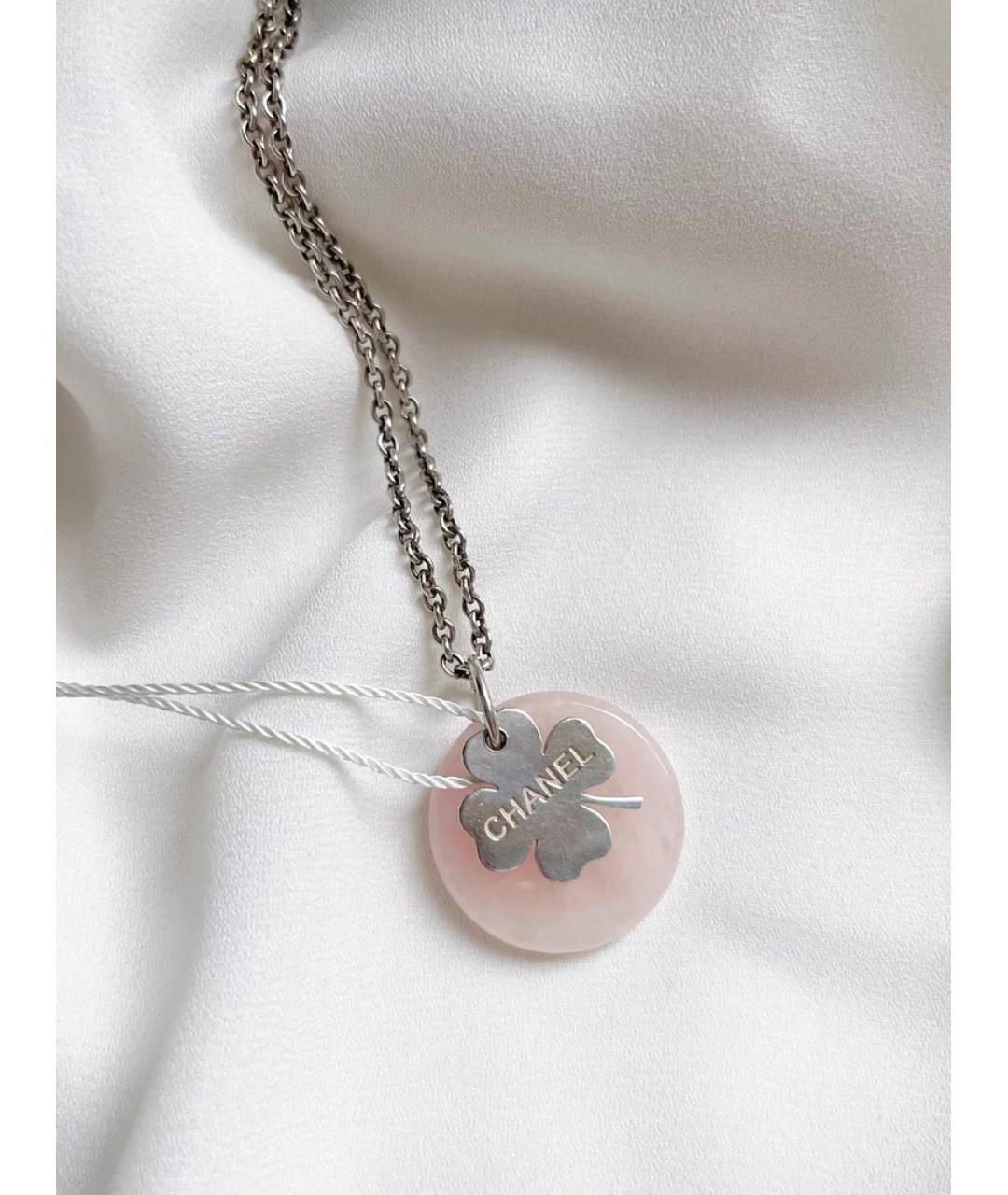 CHANEL Розовый серебряный кулон, фото 5