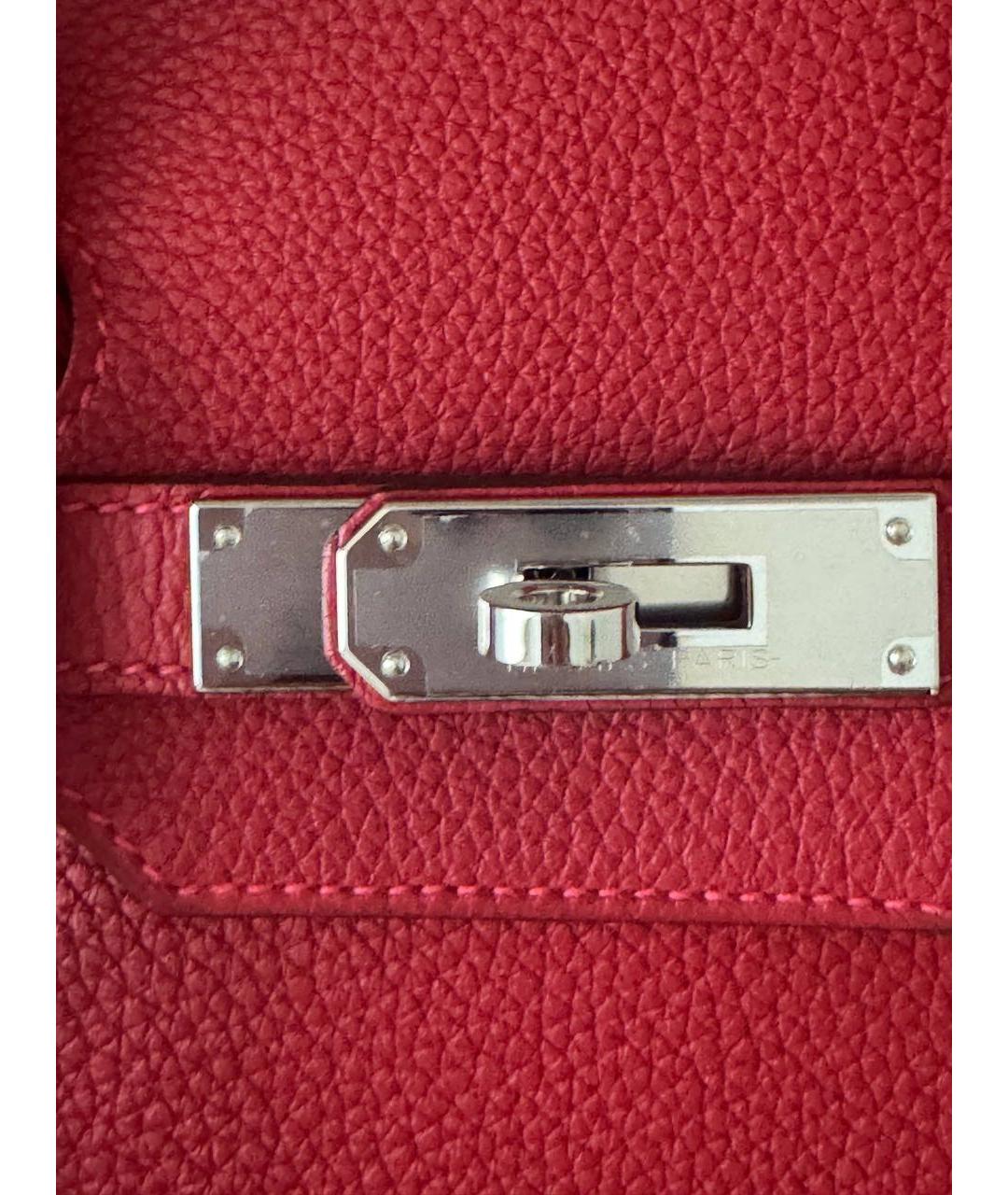 HERMES Красная кожаная сумка с короткими ручками, фото 5
