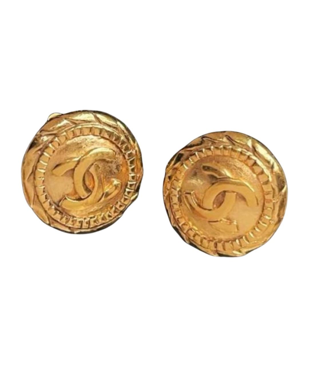 CHANEL Золотые металлические клипсы, фото 1