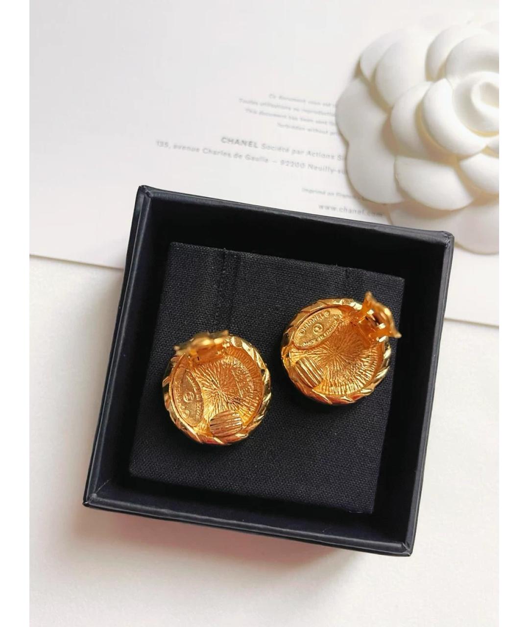 CHANEL Золотые металлические клипсы, фото 2