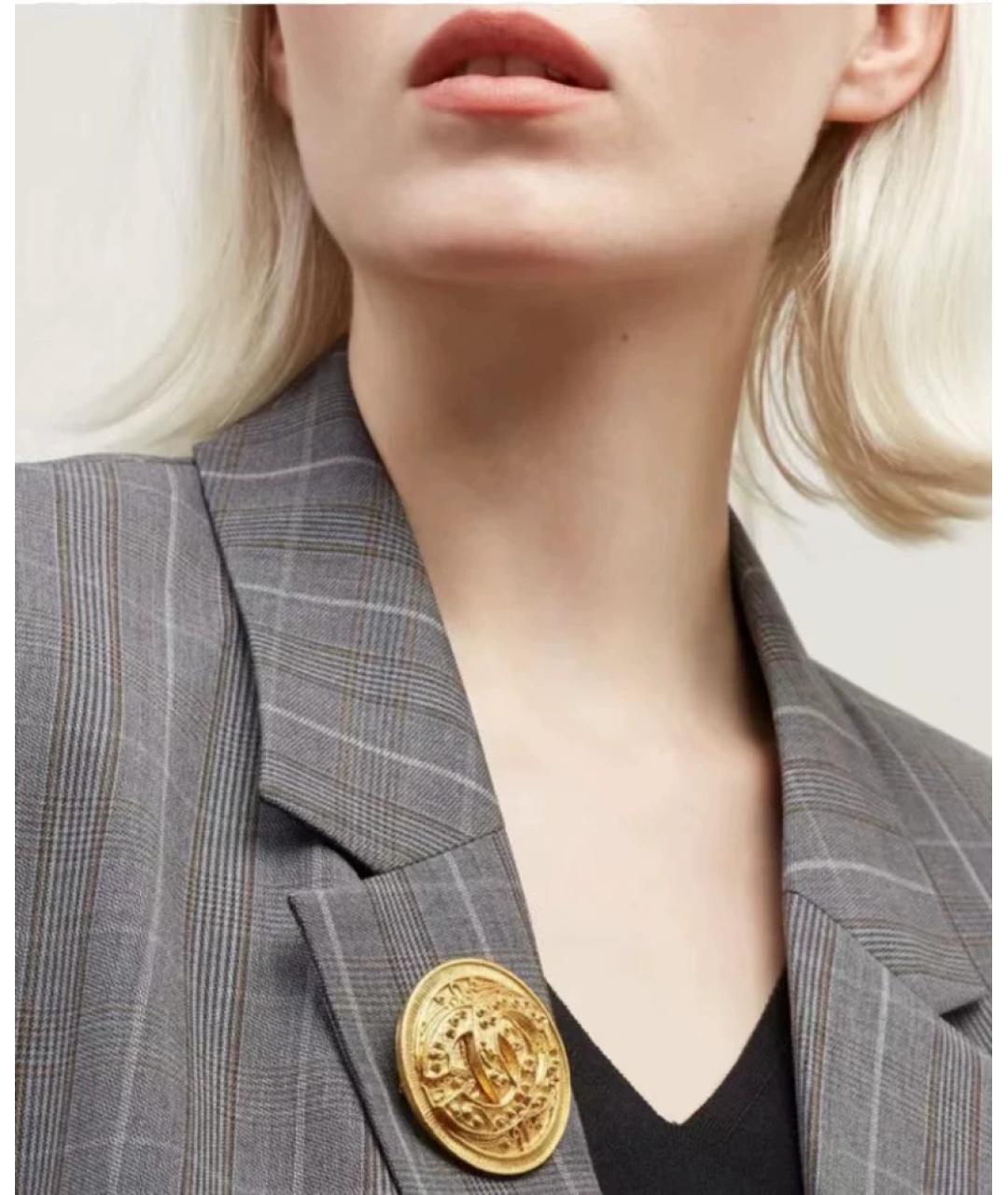 CHANEL Золотая металлическая булавка / брошь, фото 4