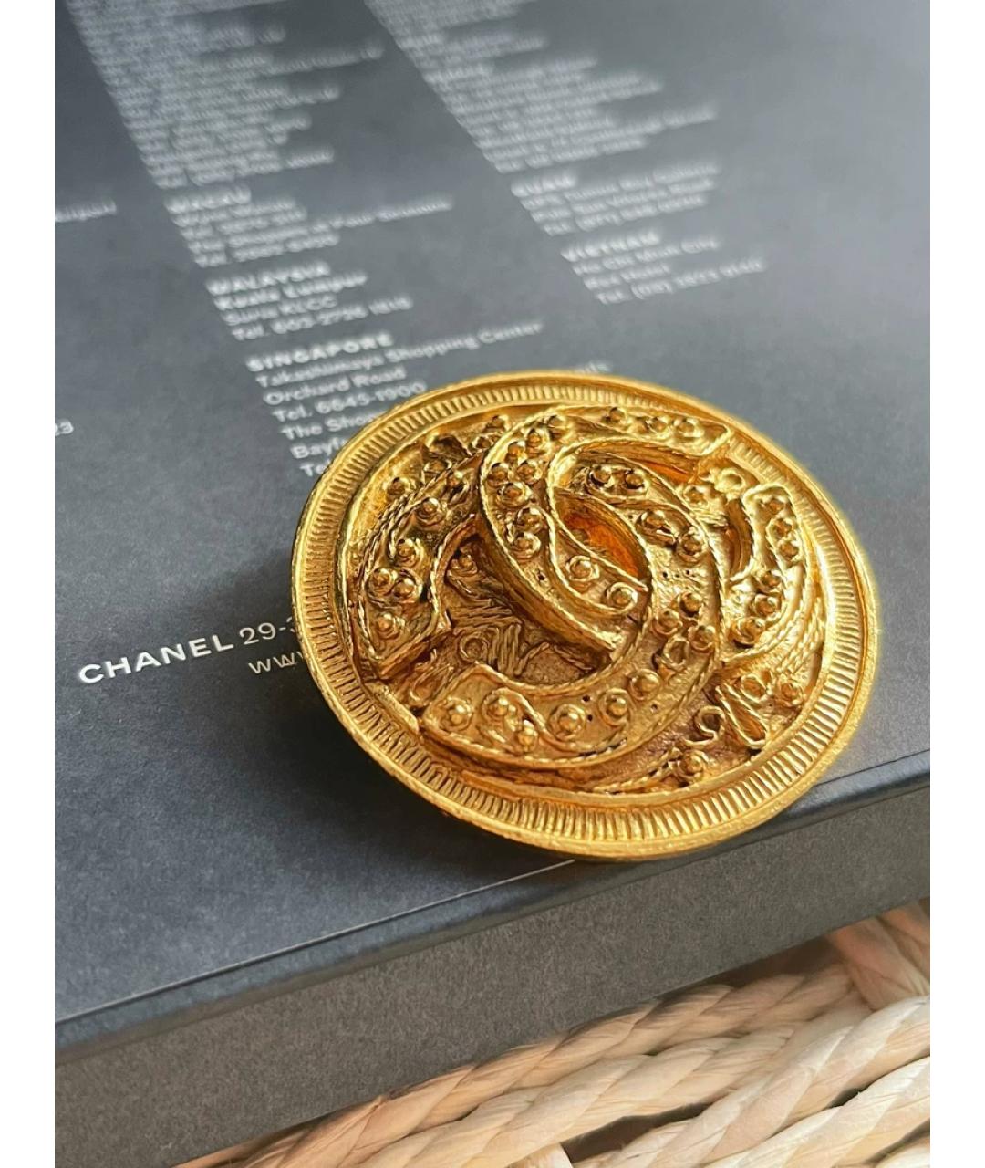 CHANEL Золотая металлическая булавка / брошь, фото 2