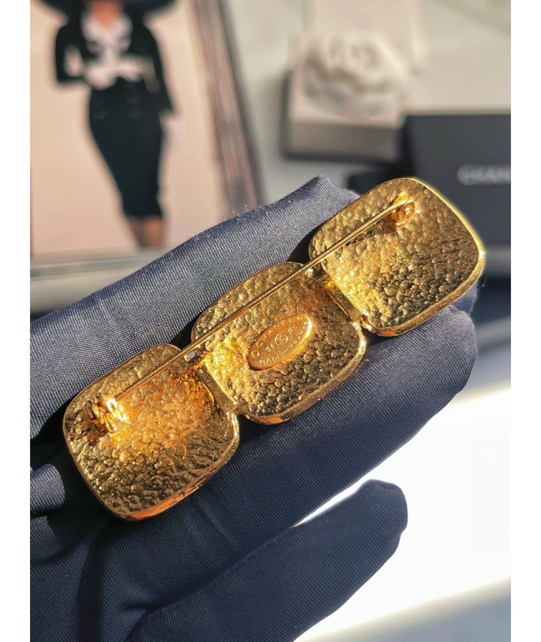 CHANEL Золотая металлическая булавка / брошь, фото 2