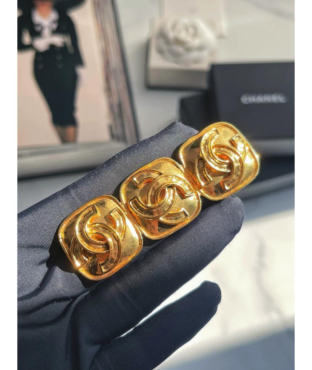 CHANEL Золотая металлическая булавка / брошь, фото 5