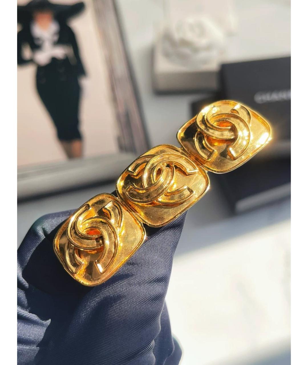 CHANEL Золотая металлическая булавка / брошь, фото 4