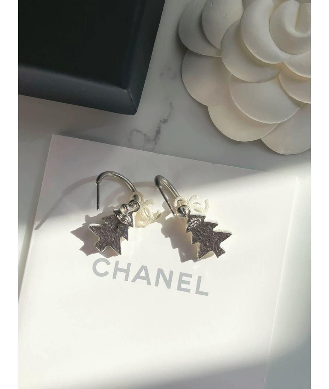 CHANEL Белые серьги, фото 3