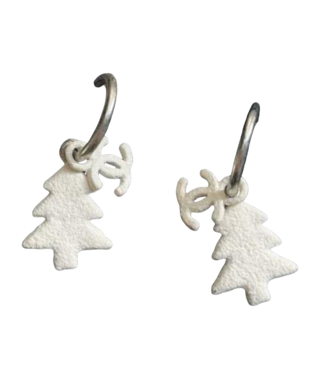 CHANEL Белые серьги, фото 1