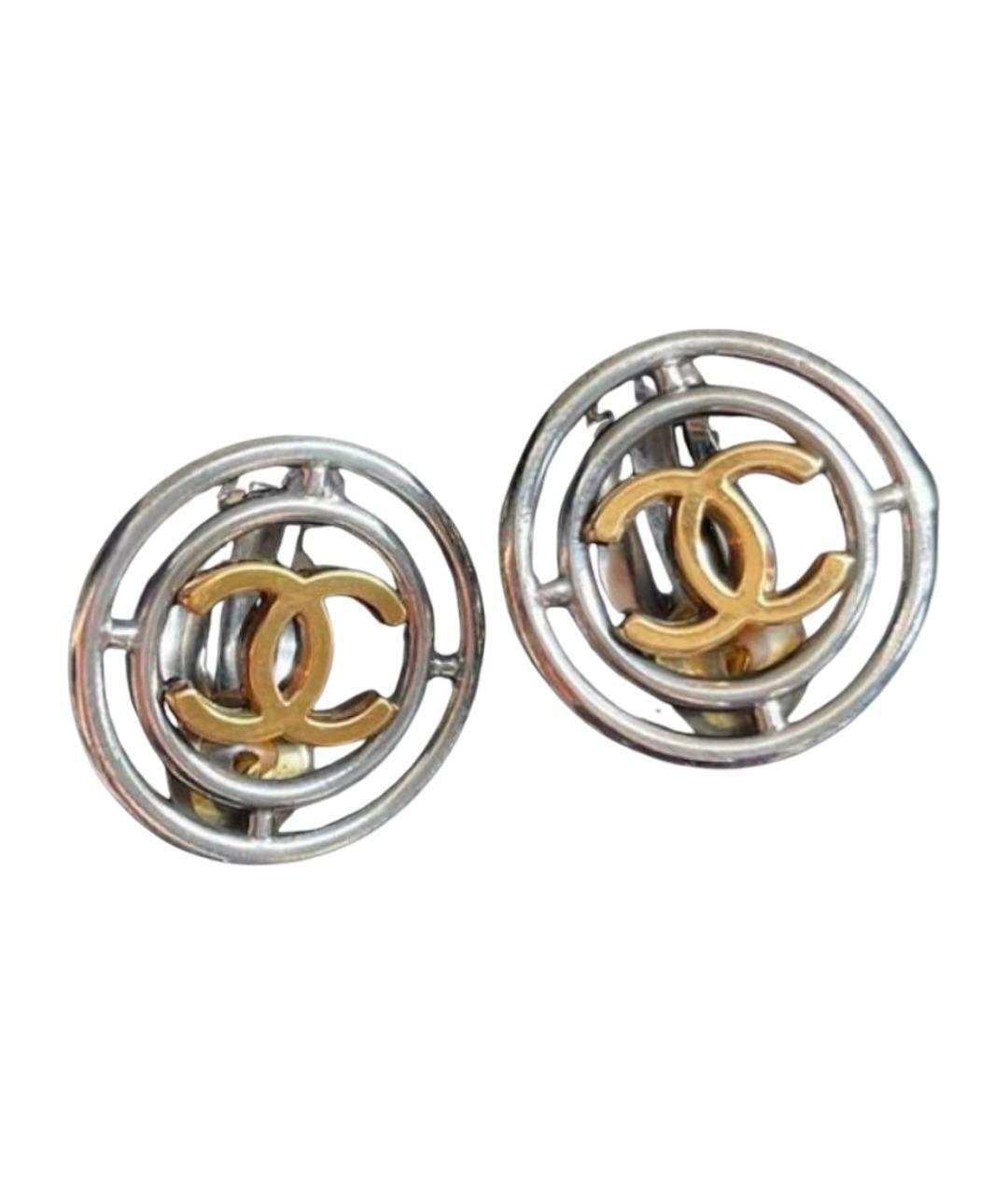 CHANEL Серебряные металлические клипсы, фото 1
