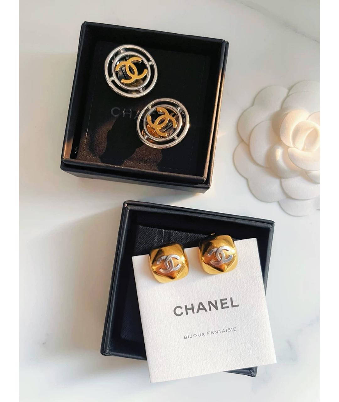 CHANEL Серебряные металлические клипсы, фото 3