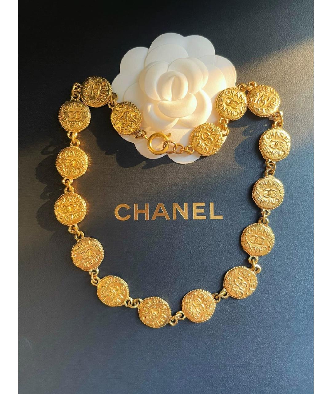 CHANEL Золотое металлическое колье, фото 4