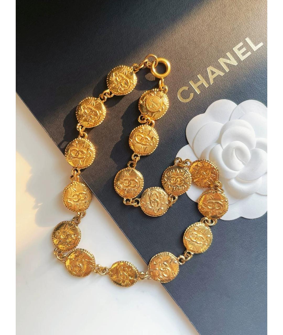 CHANEL Золотое металлическое колье, фото 5