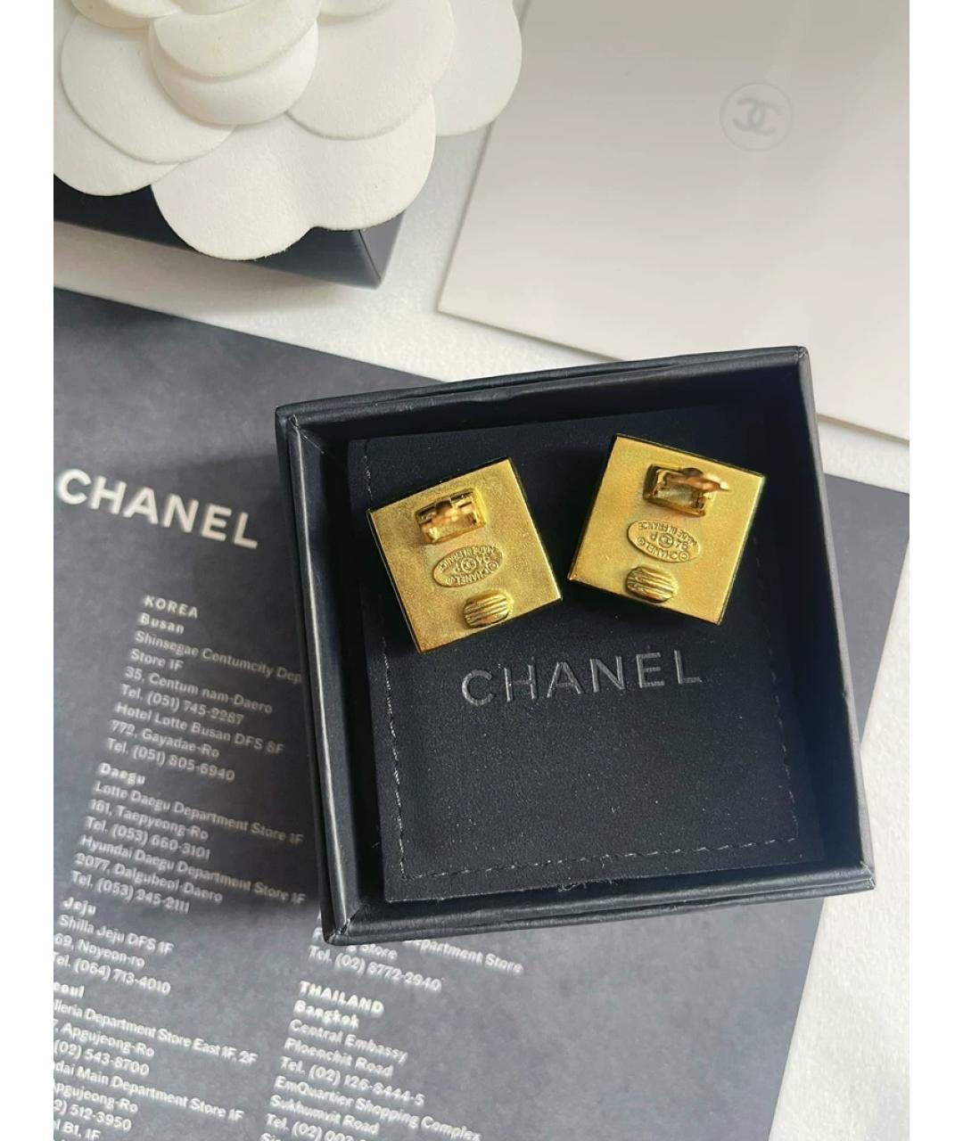 CHANEL Черные металлические клипсы, фото 2