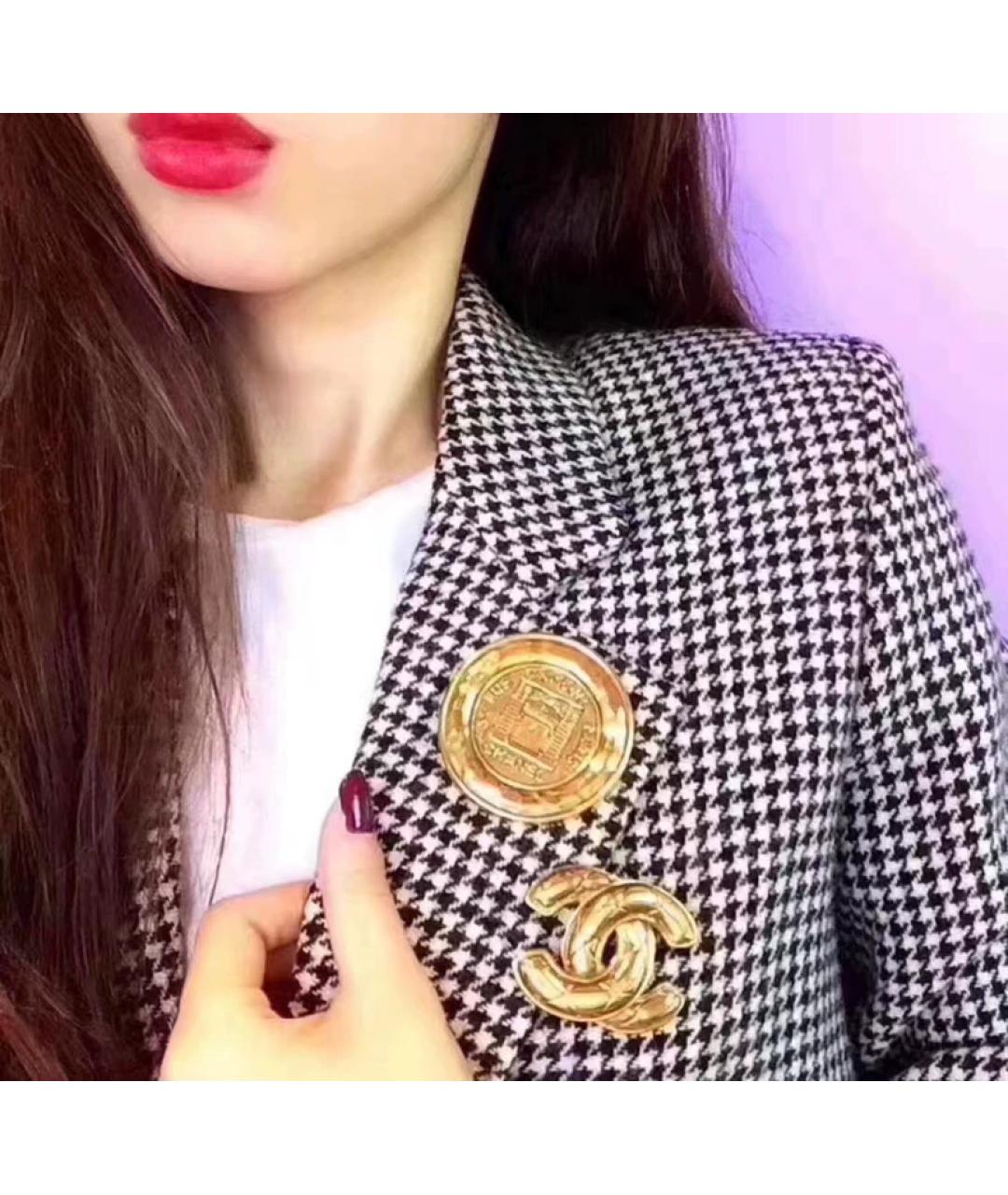 CHANEL Золотые металлические серьги, фото 4