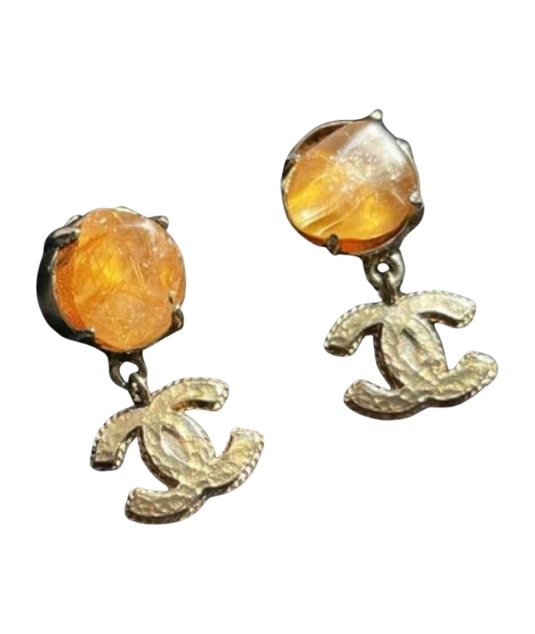 CHANEL Золотые металлические клипсы, фото 1