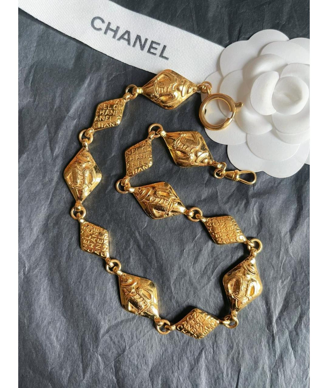 CHANEL Золотое металлическое колье, фото 4