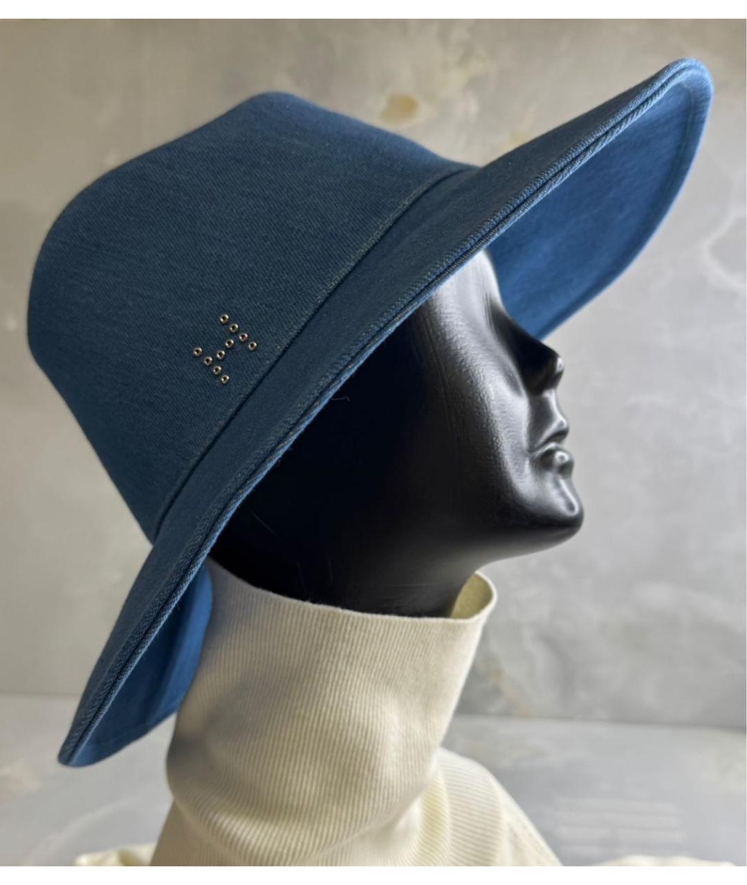 HERMES Голубая хлопковая шляпа, фото 3