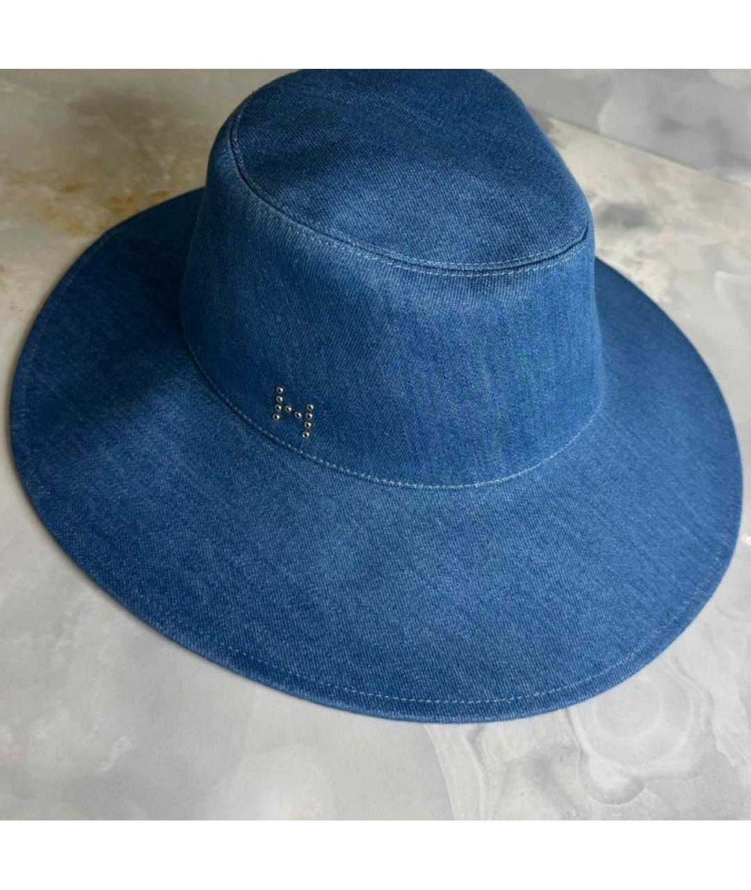 HERMES Голубая хлопковая шляпа, фото 4