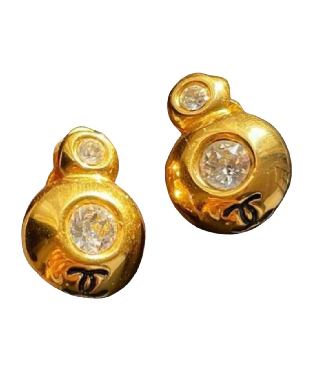 CHANEL Золотые металлические клипсы, фото 1