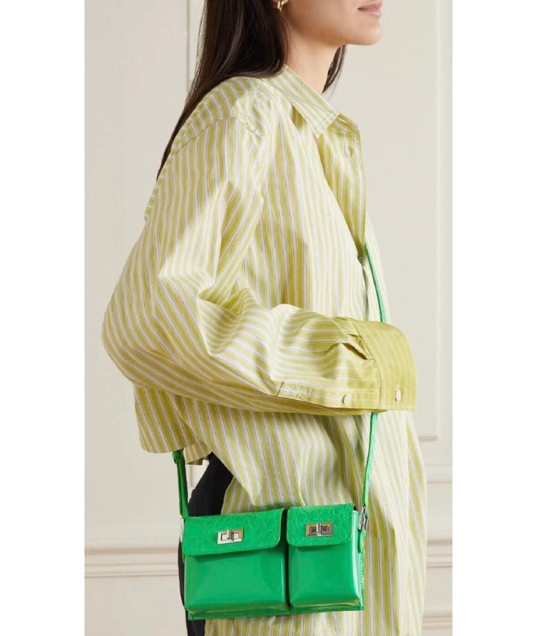 BY FAR Зеленая кожаная сумка через плечо, фото 3